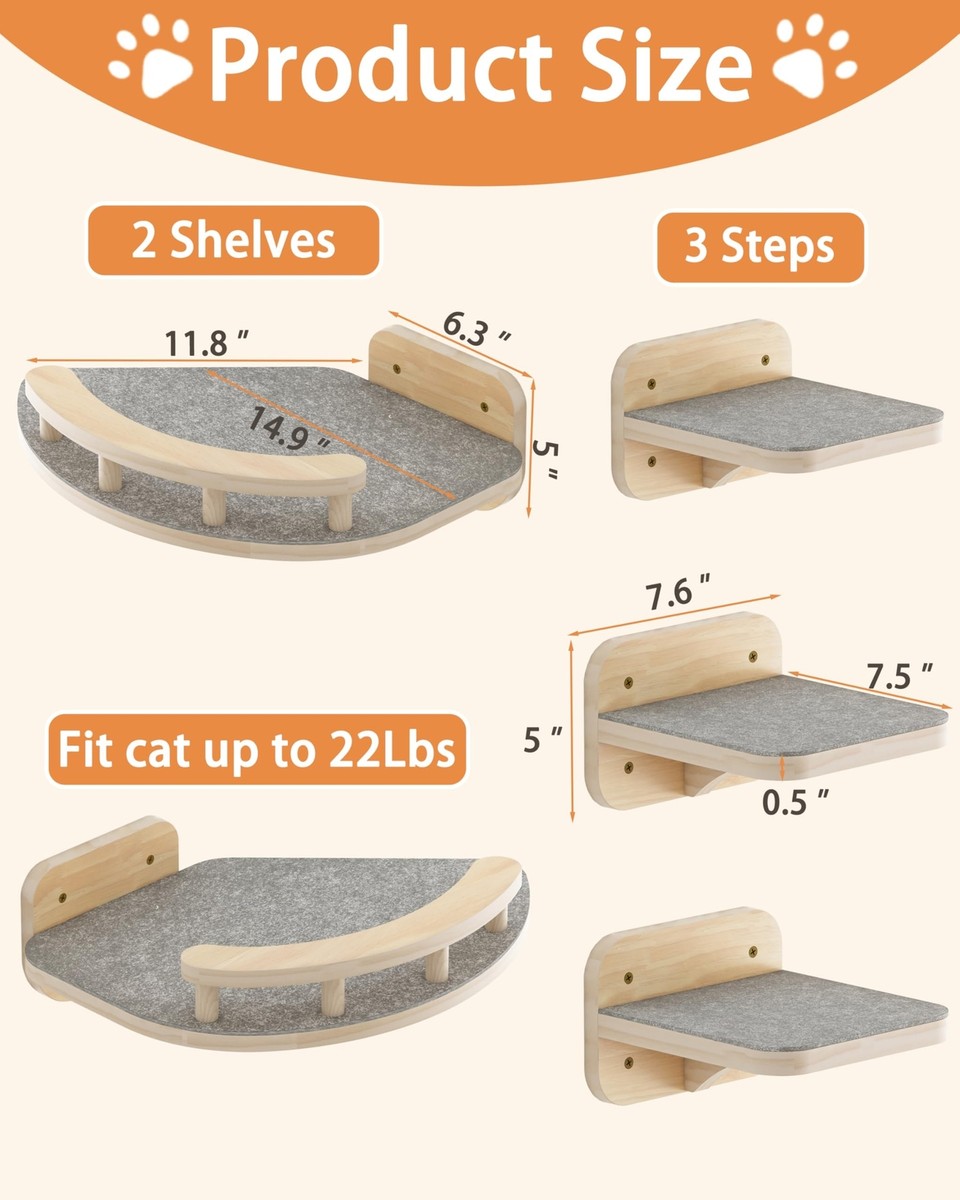 Megidok Modern Cat Wall Furniture, Cat Wall Shelves Fit Cat