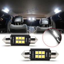 2x Canbus 6000K Xenon White LED Map Dome Interior Lights Bulbs 6418 39MM Festoon