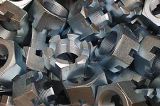 (6) Slotted Hex Castle Nuts 1-1/2-12 Fine Thread Zinc Plated 1-1/2"-12