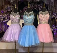 Short Quinceanera Dress Beaded Princess Sweet 15 16 Dress Prom Party Ball Gowns