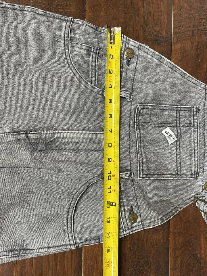 Guess Overalls Boys Small Faded Black Georges Marciano Vintage Jeans Made In USA - Image 4 of 4