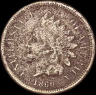 1860 1C Indian Head Cent Pointed Bust Uncertified Circulated