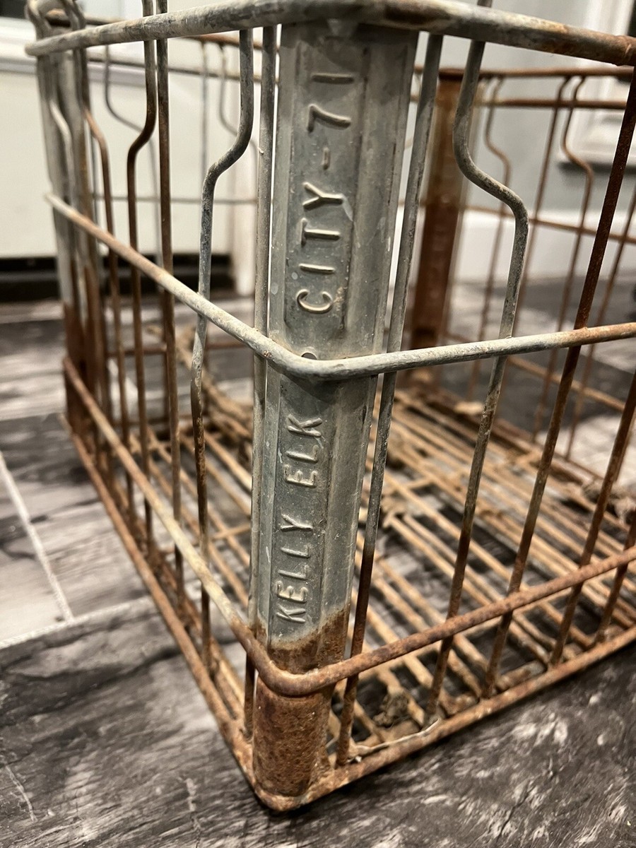 vintage wire milk crate | eBay