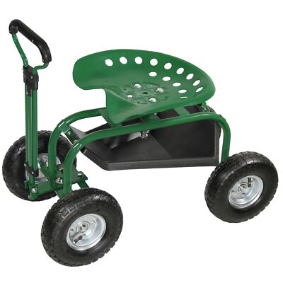 Gartenhocker Rollsitz Gartensitz Fahrbarer Gartenrollsitz Rollwagen 150kg G1