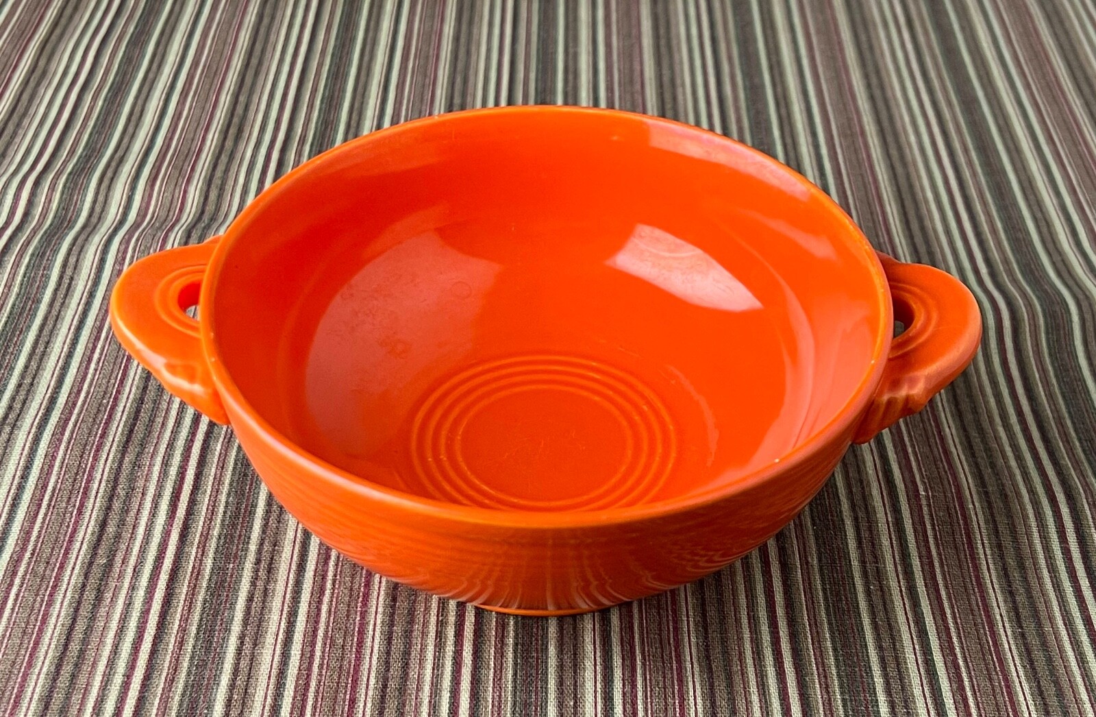 193643 Fiestaware 5" Red/Orange Soup/Serving Bowl w/ Handles USA eBay