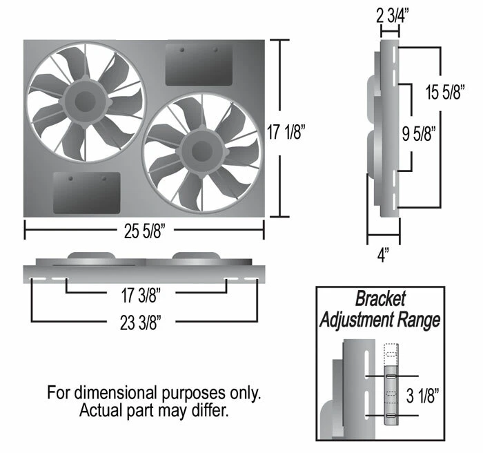 Derale 16826 High Output Dual 11'' Electric RAD Fan/Aluminum Shroud Kit - Image 3 of 4