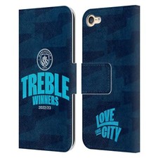 MAN CITY FC 2023 TREBLE WINNERS LEATHER BOOK CASE FOR APPLE iPOD TOUCH MP3