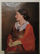DIPINTO ANTICO RITRATTO FEMMINILE OLIO SU TELA ENNIO POZZI (  1893-1972 )