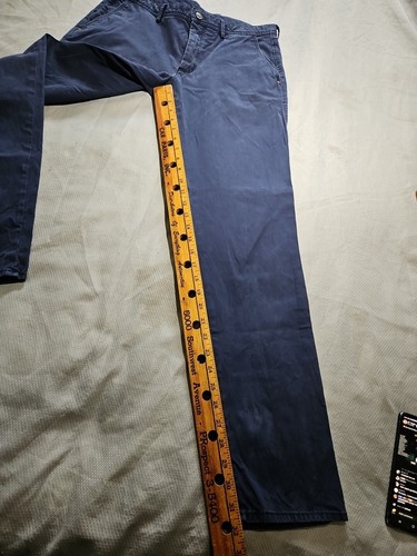 Massimo Dutti Pants Mens 32 Blue Straight Leg Lightweight Stretch Casual - Picture 12 of 13