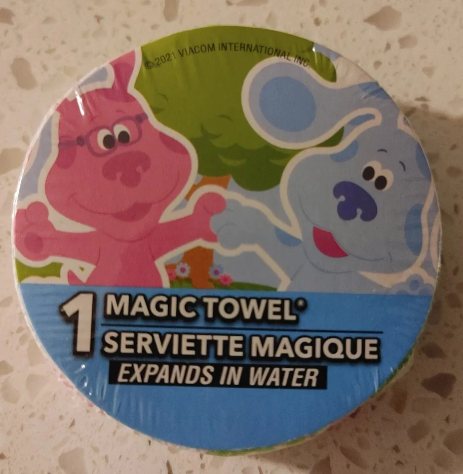 Juego de 2 toallas mágicas Nickelodeon Blue's Clues raras difíciles de encontrar magenta y azul Foto 2 de 4