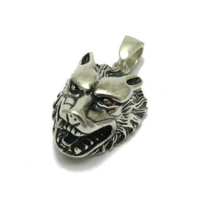 Stylish Genuine Sterling Silver Pendant Wolf Solid Hallmarked 925 Handmade