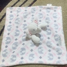 Blankets and Beyond white elephant pink gray security blanket