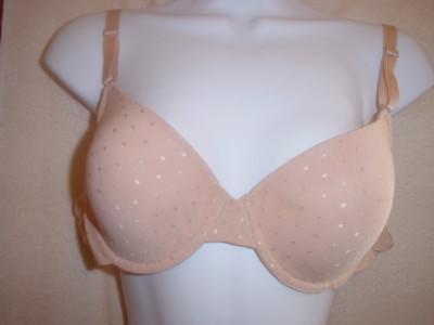 Victorias Secret Angel Point d'Esprit Demi Bra 34B Buff NWOT