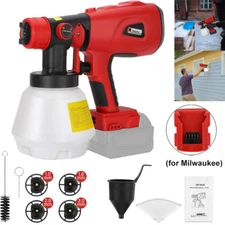 Cordless High Pressure Spray Gun Paint Sprayer HVLP Spray For Milwaukee Battery