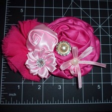 Puppy Bows pink flower bow tie dog collar slide accessory OR large dog hair