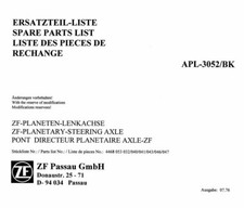 Ersatzteilliste Allradachse ZF APL 3052 für div. Traktoren, 32-47