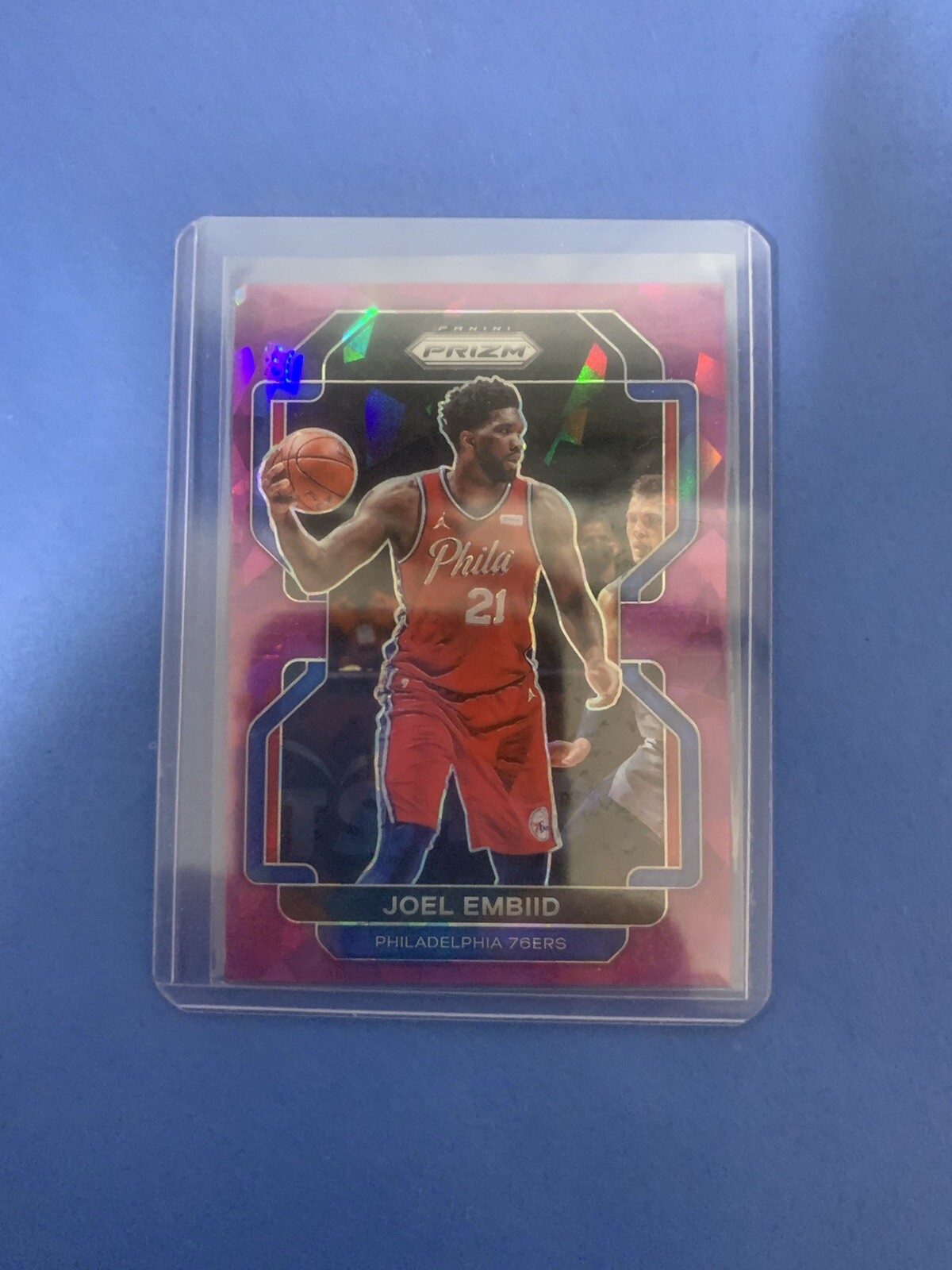 2021-22 PRIZM JOEL EMBIID #176 PURPLE CRACKED ICE 49/149 SP PACK FRESH!