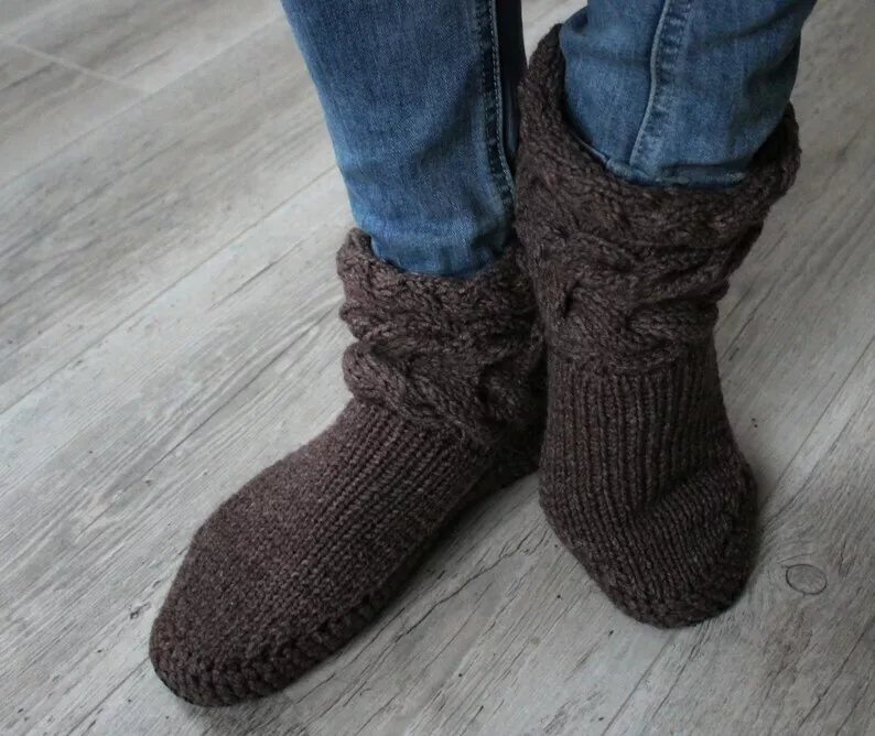 Slipper Socks With Woolen Soles, Knitted Slippers, Women's