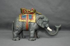 1930s Hubley Cast Iron Elephant Mechanical Bank. All parts present.  Needs repai