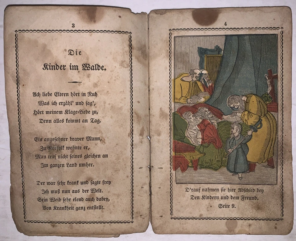 1830, 1st, PENNSYLVANIA GERMAN CHILDRENS BOOK WITH HAND COLORED ILLUSTRATIONS - Image 4 of 4