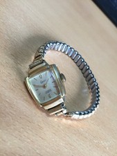 Esco Damen Armbanduhr,17 Rubis, Incabloc, Walzgold 20 Mikron,flex. Armband