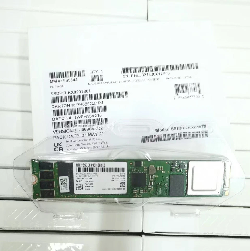 2TB INTEL SSD Series DC P4511 22*110 M.2 SSDPELKX020T8 Solid State Drive 1.95PBW - Image 2 of 4