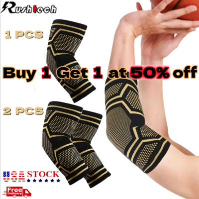 Copper Elbow Compression Sleeve Elbow Brace For Tennis  Arthritis Bursitis