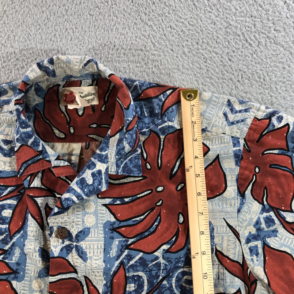 vtg hilo hatties the hawaiian original shirt mens L red floral monstera - Image 4 of 4