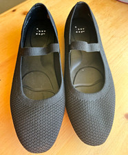 A New Day Women's Black Knit Mesh Mary Jane Flats Slip-On Round Toe Size 8