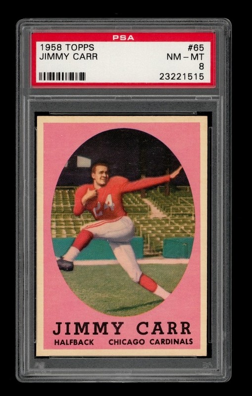 1958 Topps Set-Break # 65 Jimmy Carr PSA 8 NM-MT