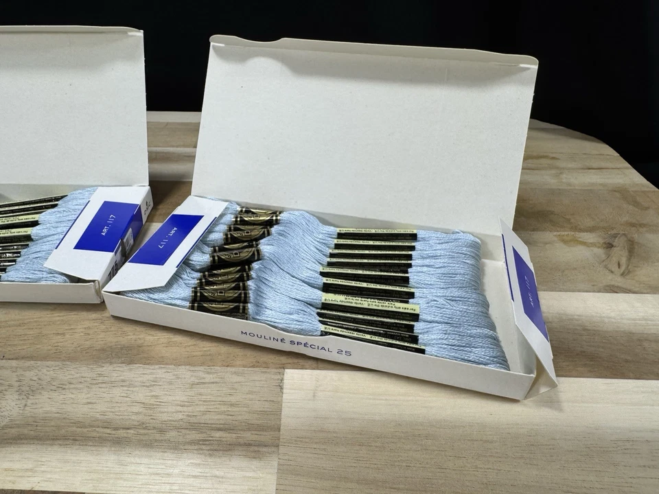 ✅ 3 Boxes ✅NEW ✅DMC 25 EMBROIDERY FLOSS ✅MOULINE ✅FRANCE ✅100% COTTON ✅#775 - Image 2 of 4