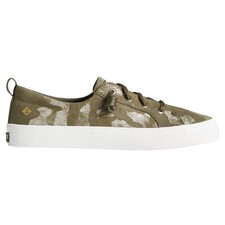 Sperry Crest Vibe Metallic Camo Lace Up Sneaker Womens Green Sneakers Casual Sho