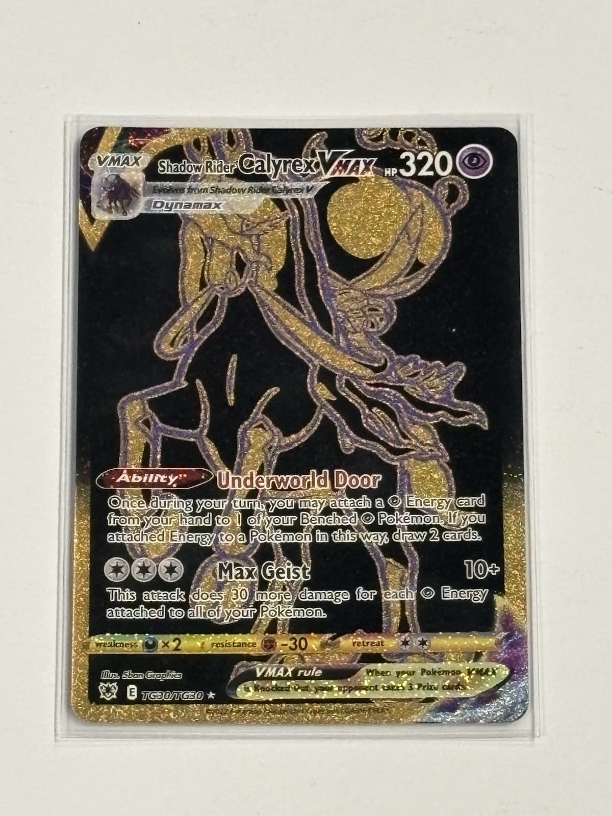 Pokemon Shadow Rider Calyrex VMAX TG30/TG30 Swsh10 Secret Rare Holo Full Art
