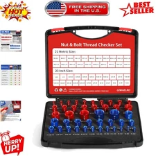 Compact 44 PCS Nut and Bolt Gauges, 23 Inch & 21 Metric - Ideal for Tight Spaces