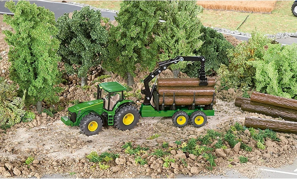 siku 1954, John Deere Tractor with Forestry Trailer, 1:50, Metal,Plastic, Green, - Image 2 of 4