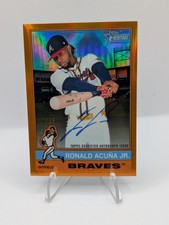 Ronald Acuna Jr. 2025 Topps Heritage Chrome Orange Auto /25 #BCA-RA ATL Braves