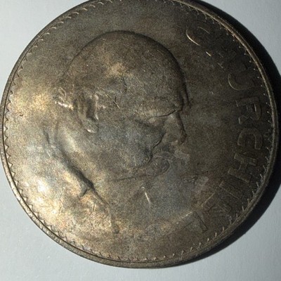 1965 Great Britain Winston Churchill/Elizabeth II Dei Gratia Regina F.D. Coin 