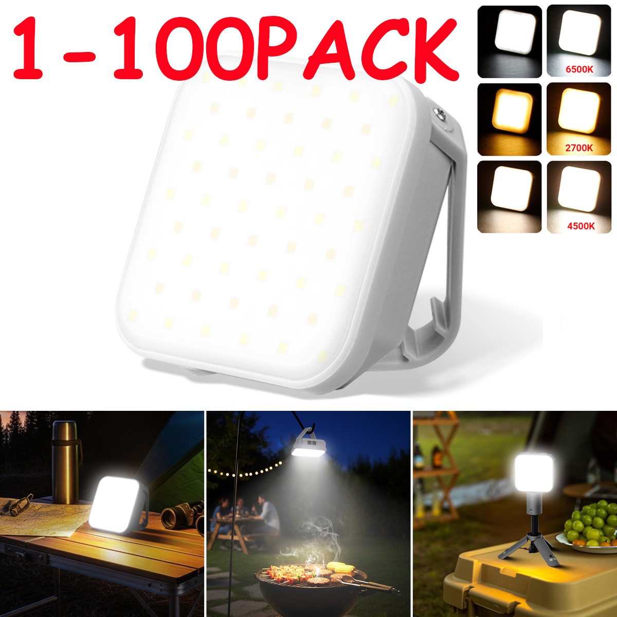 1-100x rechargeable solar camping lantern outdoor waterproof tent camp lanterns