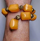 Vintage Chunky Bakelite 12" Bangle Bracelet Orange Green Yellow MCM Jewelry