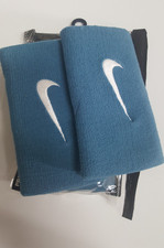Nike Tennis Double-wide Wristbands Unisex Petrol Blue White PAC294-419 Dri fit