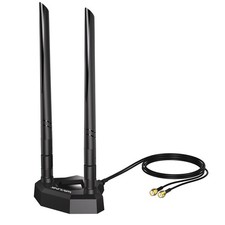 Tri-Band WiFi Antenna 2.4GHz 5GHz 6GHz 5dBi SMA Male Magnetic Base 6.6ft Cable