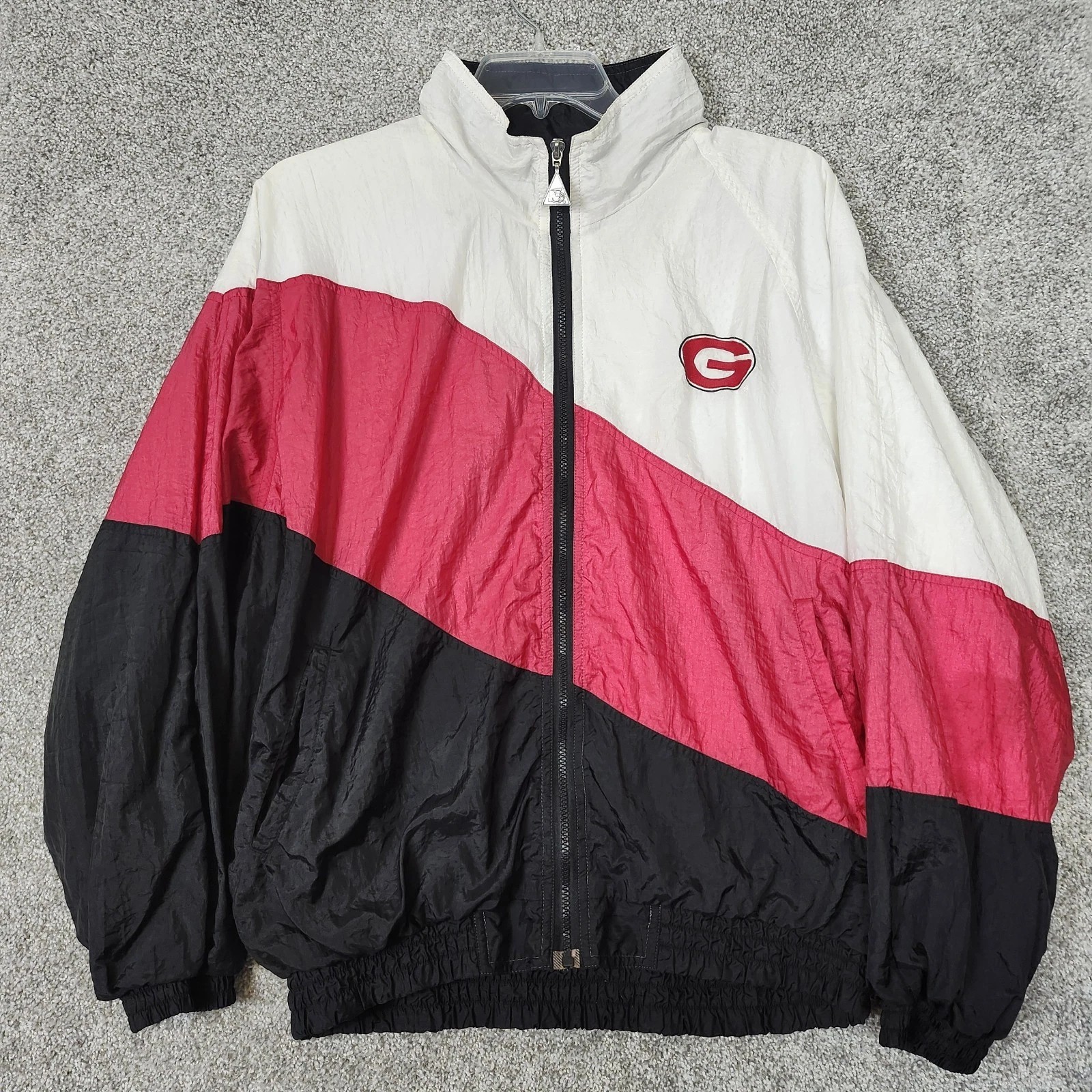 VTG Georgia bulldogs University M Color Block Stripe Windbreaker Track Jacket