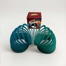 Vintage Original Plastic Slinky in Box TEAL Walking Spring Toy Retro Collectible