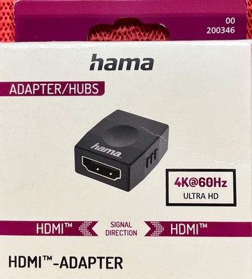 Hama HDMI to HDMI adapter extension connection Ultra HD 4K@60Hz NEW+OP