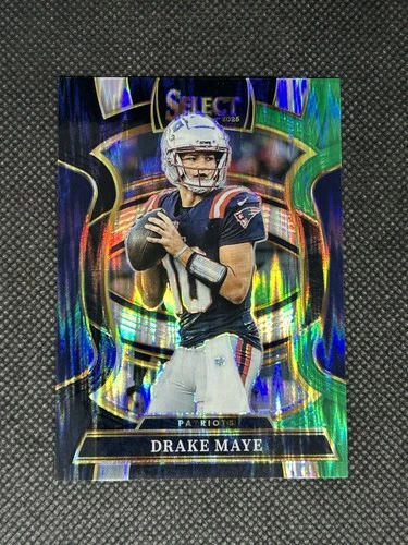 2025 Panini Select Drake Maye Green/Black Shock #80 Patriots