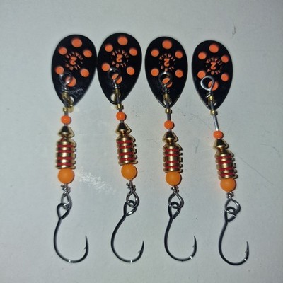 Ilba/Mepp Like Spinner Set-Size 2 Black/Orange Spinner With Single Hook