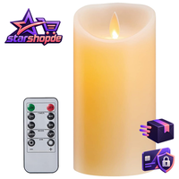 LED Kerzen Flammenlos Batteriebetrieben Mit Fernbedienung Timer 7,5X10Cm