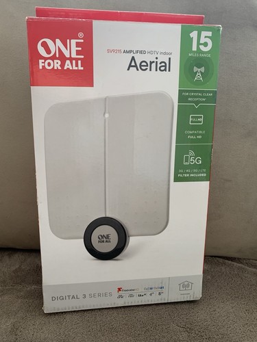 One For All SV9215R01 Ultra Thin Indoor Digital Aerial White (NO AC/DC ADAPTER) - Picture 1 of 5