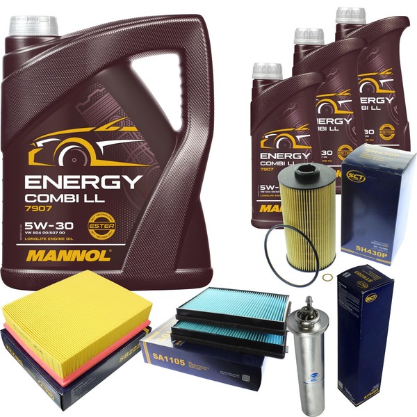 SCT Inspektionspaket 8L Mannol Energy Combi LL 5W-30 FüR BMW 5Er E39 520I 525I-image