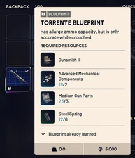 Arc Raiders Torrente Gun Blueprint - All Platforms PC/PS5/XBOX